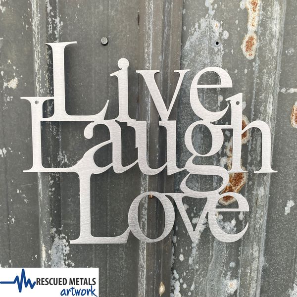  Live Laugh Love Metal Wall Art Sign & Gift Decor