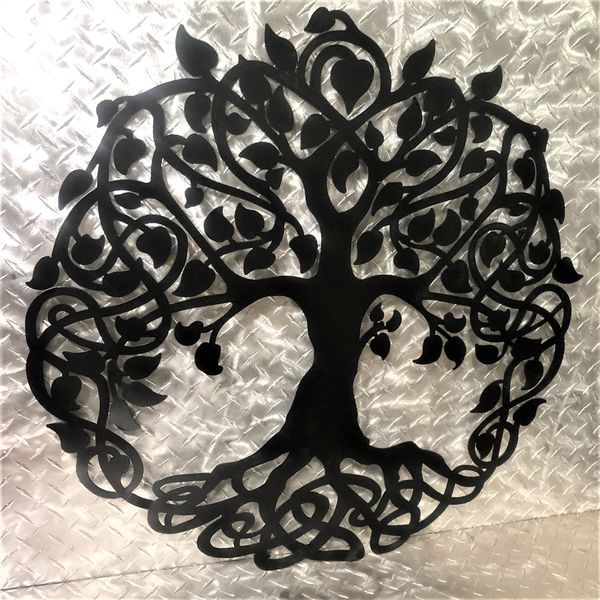 Tree of Life Curly Metal Wall Art Sign & Gift Decor