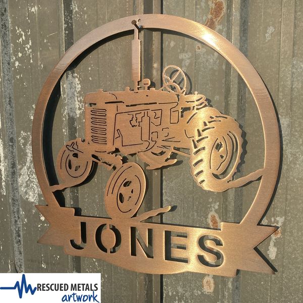 Tractor Farm Monogram Metal Wall Art Signs & Gifts