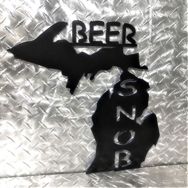 Beer Snob Michigan Metal Wall Art Sign & Gift Decor